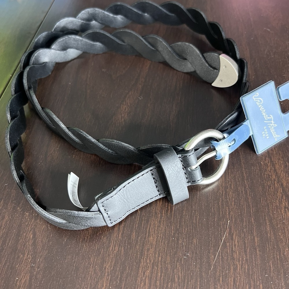 NWT Universal Thread Unisex Black Belt With Silver Size XL 44" MRSP $18.99